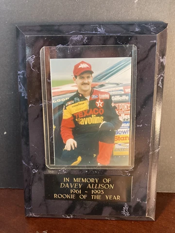 Davey Allison #28 Texaco Havoline Card Plaque In Memory Cover