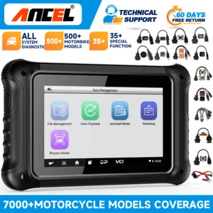 ANCEL MT700 Motorcycle All Systems Diagnostic Scan Tool Motorbike OBD2 Scanner - Foto 1 di 17