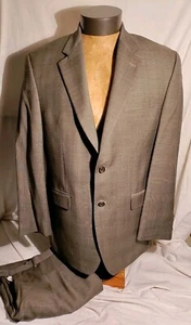 Men's "Lauren" Ralph Lauren Brown Houndstooth 100% Wool Suit 42R 35x29 VTG NWOT - Picture 1 of 13