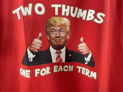 Camiseta roja Trump 2 pulgares arriba para hombre talla 4XL MAGA 2024 Patriot Deplorable Genial Foto 1 de 4