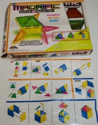 14 Piece Cra-Z-Art Magrific 3D Magnetic Tiles Set Learning Educational STEM Toy - Image 1 of 4