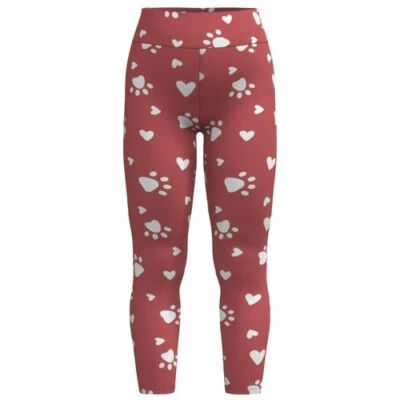 Leggings OS LuLaRoe tamanho único animal cachorro gato pata estampas corações rosa nova com etiquetas P81 - Imagem 1 de 4
