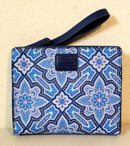 Liberty London Exclusively For First Blue Floral Wristlet Cosmetic Bag - Picture 1 of 6
