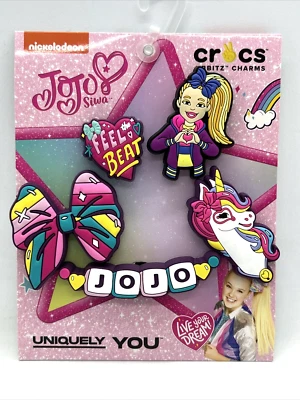 New Crocs JoJo Siwa Jibbitz Shoe Charms Unicorn Bow 5-Pack Pink - Image 1 of 2