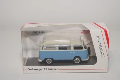 B17 1:64 3 INCH 3INCH SCHUCO 45 203 0400 VW VOLKSWAGEN T2 CAMPER BLUE WHITE MIB - Immagine 1 di 4