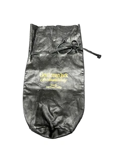 Gentleman Jack Black Leather Bottle Bag Drawstring Hold a Fifth bottle - Picture 1 of 4