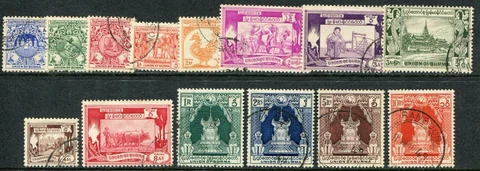 Burma 1949 3p-10r SG 100-113 used (cat. £8.50) Cover