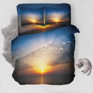 The Westward Declines The Sun 3D Quilt Duvet Doona Cover Set Pillow case Print - Picture 1 of 3