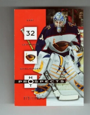 Tarjeta Fleer Hot Prospects #6 79/100 NHL GOALTENDER Fleer Kari Lehtonen 2005/06 Foto 1 de 3