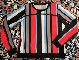 Tail Long Sleeve Golf Tennis Shirt Striped Top Sz L - Picture 1 of 9