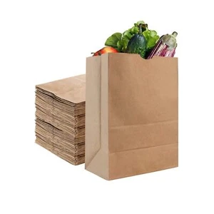 Stock Your Home 52Lb Kraft Brown Paper Bags 50 Count - Grocery Shopping Bags - Picture 1 of 7