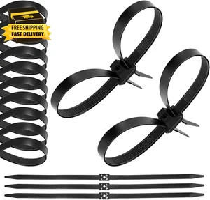 30 Pieces Zip Tie Cuffs Flex Cuffs for Law Enforcement Nylon Double Zip Handcuff - Picture 1 of 7