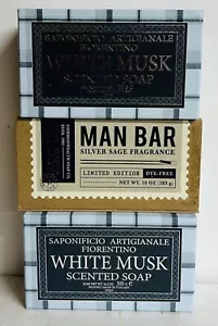 Saponificio ~ White Musk & Silver Sage Men’s Bar Soap 10 oz Each - Picture 1 of 2