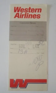 VINTAGE WESTERN AIRLINES TICKET JACKET WITH BAGGAGE CLAIM - Picture 1 of 3