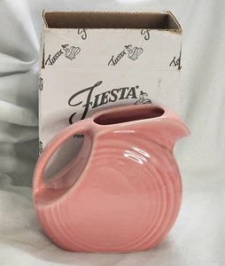 Fiesta 28 oz Small Disk Disc Juice Pitcher Peony Pink NEW IN BOX 1ST QUALITY - Picture 1 of 7