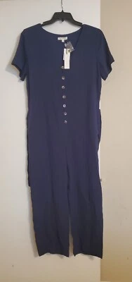 Mono Anthropologie First Monday azul a cuadros con cinturón. Grande Foto 1 de 4