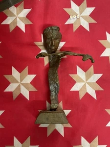 Antique abstract brutalist Bronze Statue of a Violin Player , rare sculpture - Picture 1 of 7