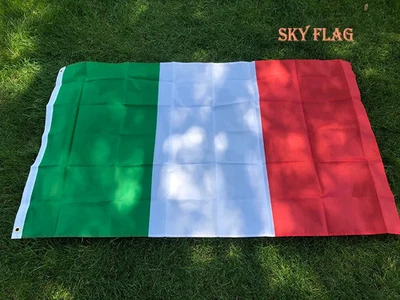 bandiera italiana tricolore in stoffa tessuto da esterno italia nazionale feste - Immagine 1 di 4