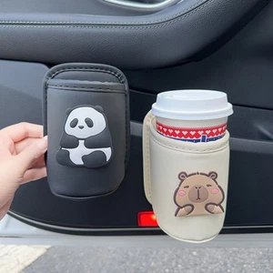 Panda Car beverage rack PU Leather Cup stand  Car Interior Accessories - Afbeelding 1 van 21