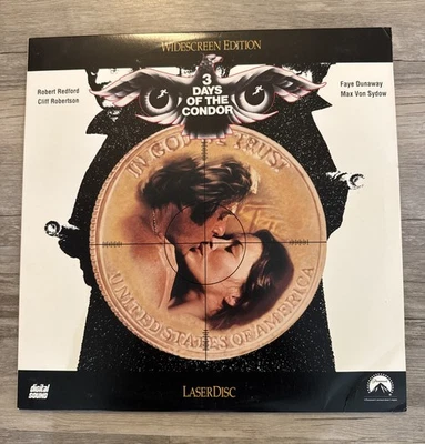 "3 Days of the Condor" Widescreen Laserdisc LD - Robert Redford Foto 1 de 2