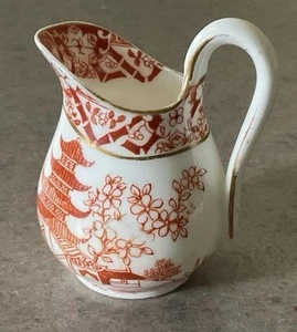 GRAINGER & CO :: 19thc 3” HANDLED CREAMER PITCHER JUG “Red Temple” Asian ENGLAND - Picture 1 of 14