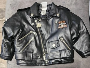 Warner Bros Harley Davidson TAZ Toddler Size 24m Kunstlederjacke mit Reißverschluss - Bild 1 von 8