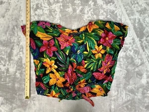 CL Carole Little Sport Women's Size Large Short Sleeve Vintage Blouse Floral - Picture 1 of 6