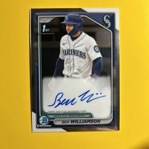 🐶 2024 Bowman Chrome #CPA-BWI Ben Williamson 1st Prospect Auto Seattle Mariners - Picture 1 of 3