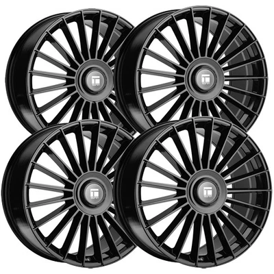 (Set of 4) Touren TR10 22x9 5x115/5x5.5" +20mm Gloss Black Wheels Rims 22" Inch Foto 1 de 4