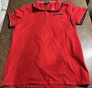 Camisa Polo Ben Sherman Para Hombre Grande Tejida Informal Bolsillo Roja Manga Corta - Imagen 1 de 3