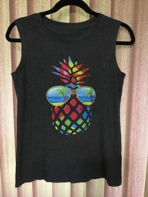 NUEVO Beach Piña Camiseta sin Mangas Carbón Talla S Gafas de Sol Coloridas Foto 1 de 3