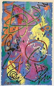 Original Abstrakte Zeitgenössische Kunst Gemälde Oliveiro Hinojosa 18"x30" Mexikanisch - Bild 1 von 12