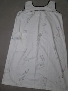 Vintage Sears Carriage Court Blues Night Gowns Adult Womens S 8 10 White Tennis - Picture 1 of 12
