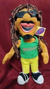 GIOCATTOLO PELUCHE MORBIDO RASTAFARIANO GIAMAICANO 14" ETICHETTA REGALO BOB MARLEY REGGAE DREADS - Foto 1 di 14