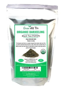 Té Darjeeling Orgánico (TGFOP) Segundo Flush Té Negro Hoja Suelta Bolsa 1/2 LB - Imagen 1 de 3