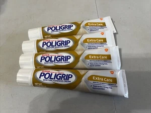 Super Poligrip (4 Stück) Prothesen Haftcreme Extra Pflege 2,2 Unzen EXP 2/27 Keine Schachtel’s - Bild 1 von 3
