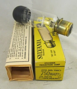 SYLVANIA PROJECTION LAMP T12 750 WATTS 120 VOLTS NEW OLD STOCK WITH ORIGINAL BOX - Picture 1 of 3