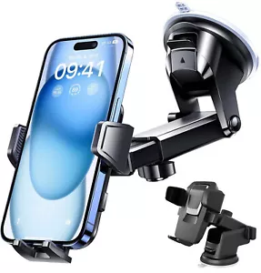 Phone Holder Car Windshield Mount for iPhone 15 Pro Max 14 13 12 Samsung S23 S24 - Picture 1 of 12