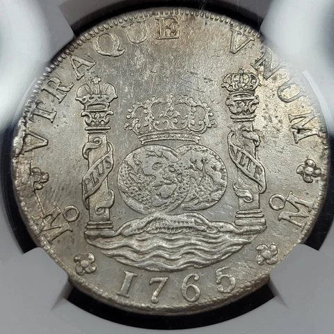 1765 Mexico 8 Reales Pillar Dollar NGC AU Hints of Luster UNKNOWN SHIPWRECK D146 Cover