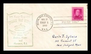 DR JIM STAMPS US COVER HPO BOSTON & NEWPORT RHODE ISLAND FIRST TRIP CANCEL