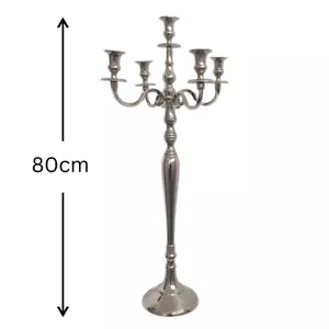 Kerzenständer 5-Arm H.80cm Metal Silber Deko Hochzeit Tischdeko Kerzenleuchter - Bild 1 von 3