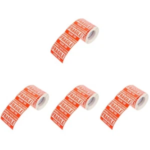 4 Rolls Selbstklebendes Etikett Büro Aufkleber Vorsicht Zerbrechliche - Bild 1 von 12