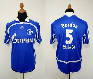 Vintage FC Schalke 04 2007-2008 Bordon #5 Sz. S Adidas Blue Home Gazprom Soccer - Picture 1 of 9