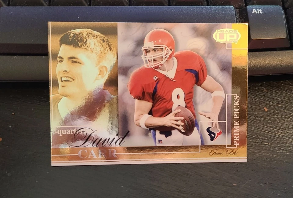 2002 Pacific Heads Up #7 David Carr Rookie Football Card  - Image 1 of 3