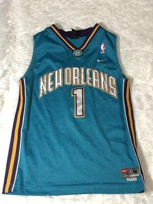 Camiseta de basquete vintage Nike NBA New Orleans Hornets Baron Davis costurada juvenil - Imagem 1 de 4
