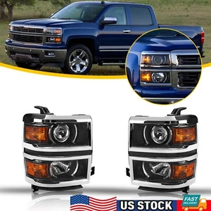 2X Headlight Headlamp Driver & Passenger Side For 2014 15 Chevy Silverado 1500 D - Bild 1 von 12