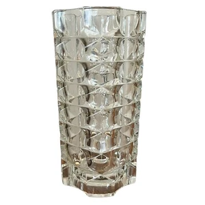 Luminarc Clear Heavy Glass Vase Geometric Vase France 10" Tall #15 on Bottom - Picture 1 of 12