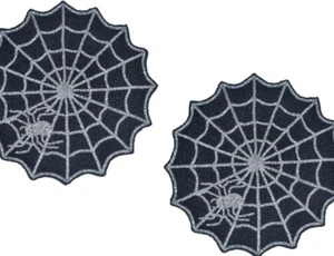 Spider Web Placemat, Set Of 4 Beaded Tablemat, Halloween Charger Plates 13X13 In - Picture 1 of 6