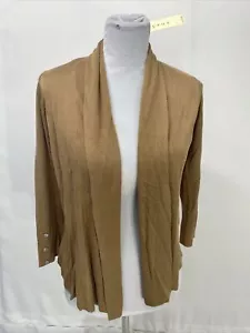 Cyrus Womens XS Tan Lightweight open front 3/4 Sleeve Cardigan Sweater - Picture 1 of 12