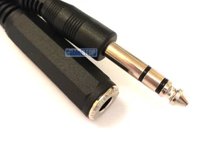 6.35mm EXTENSIÓN DE AURICULARES ESTÉREO 2M CABLE 1/4" ENCHUFE CONECTOR MACHO A HEMBRA - Imagen 1 de 1